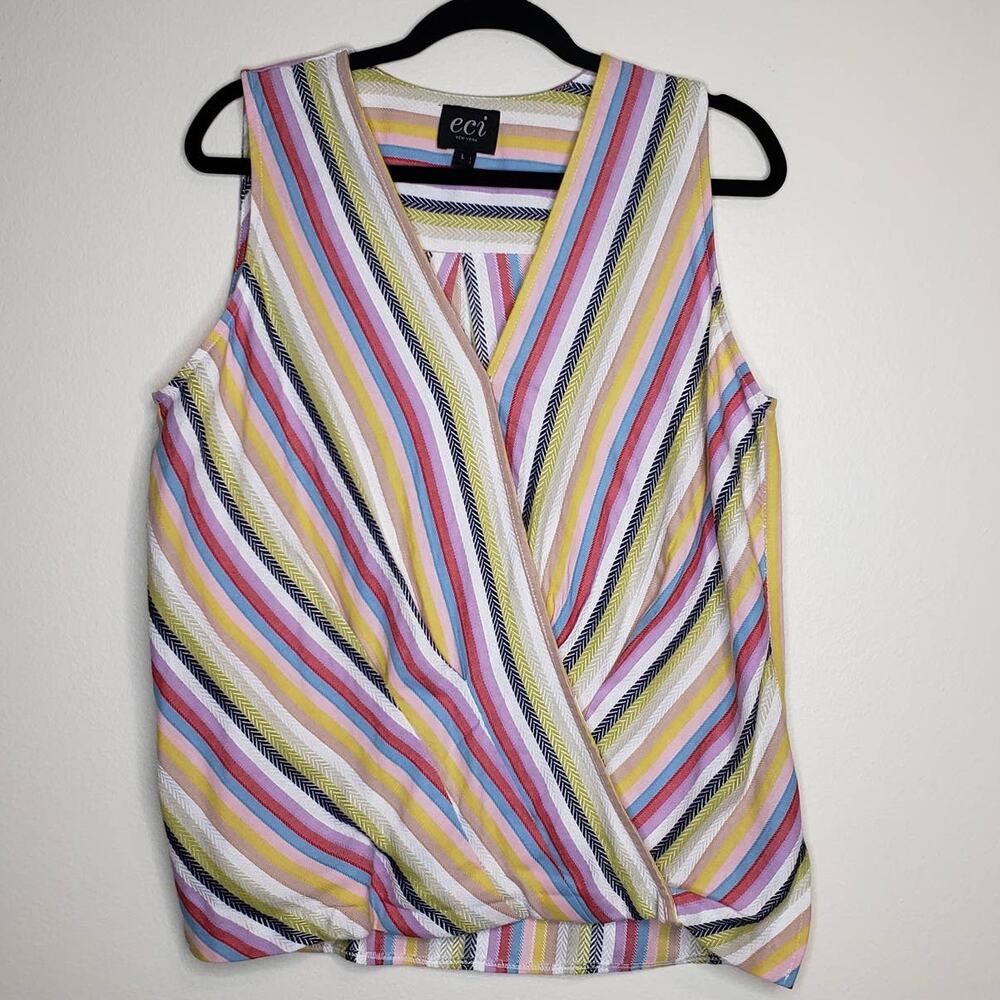 eci | Multi-color Striped Sleeveless top